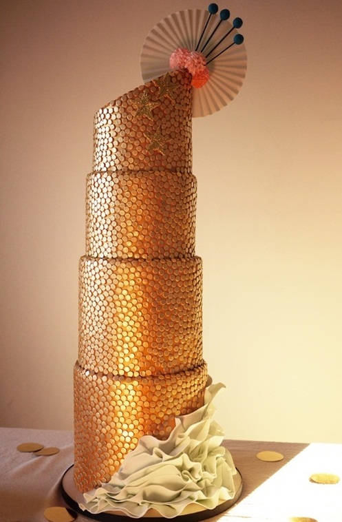 Bolo para casamento dourado - Foto #1498