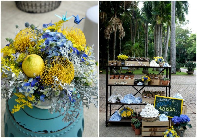 Decoração em azul e amarelo de Camila K. Flores e Festas - Foto #3761