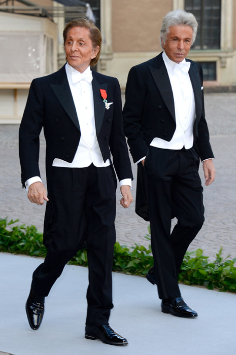 O criador do vestido de noiva, Valentino Garavani e Giancarlo Giametti.